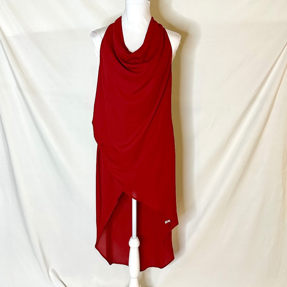 NYC Sleeveless High Low Draped Blouse